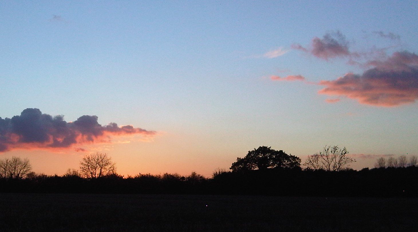 Sunset over fields